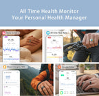 Smart Ring 1.0 for Men/Women, No Subsripition Fee, 7-8 Days Battery Life, HRV/Stress Monitoring/Sleep Track/Fitness for iOS and Android