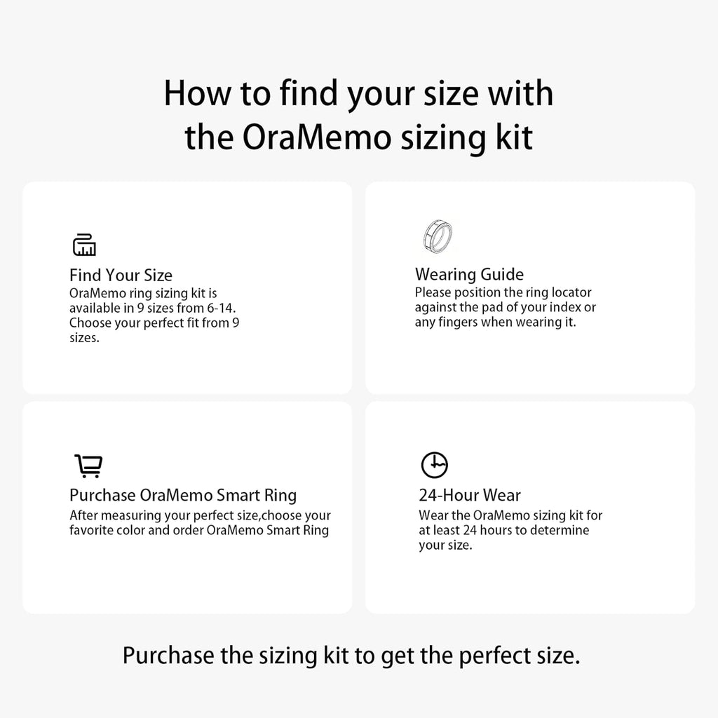 Sizing Kit 1.0, Size Before Buying the Smart Ring, 9 Sizes from Size 6-14, Only Accurate Measurement for Smart Ring 1.0