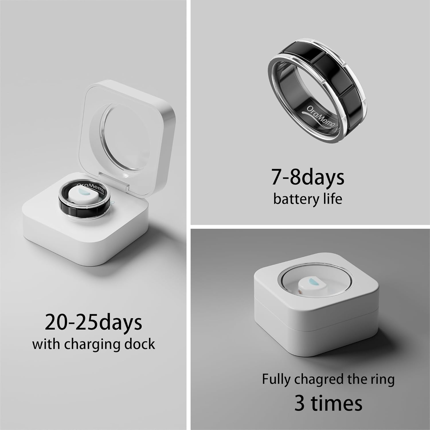 Smart Ring 1.0 for Men/Women, No Subsripition Fee, 7-8 Days Battery Life, HRV/Stress Monitoring/Sleep Track/Fitness for iOS and Android