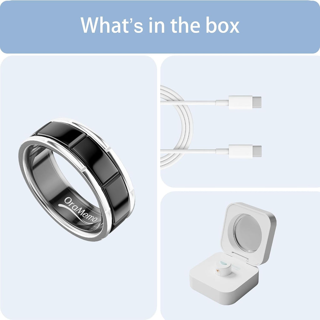 Smart Ring 1.0 for Men/Women, No Subsripition Fee, 7-8 Days Battery Life, HRV/Stress Monitoring/Sleep Track/Fitness for iOS and Android