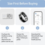 Smart Ring 1.0 for Men/Women, No Subsripition Fee, 7-8 Days Battery Life, HRV/Stress Monitoring/Sleep Track/Fitness for iOS and Android